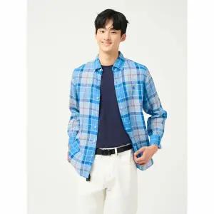 [빈폴] 리넨 체크 셔츠  블루 (BC5364C25P)