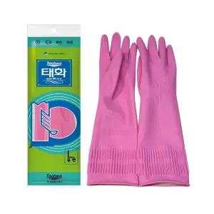 태화 고무장갑 대 꽃밴 L 10개 태화지앤지 주방 식당 설거지 김장 청소 다용도 천연생고무