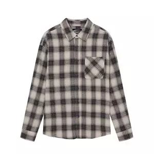 잠뱅이 [jambangee] 남성) 베이직 긴팔 체크셔츠 세미오버핏)_AN1WWH104-BE