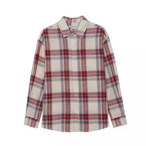 잠뱅이 [jambangee] 공용) 등판 그래픽 긴팔 체크셔츠 세미오버핏)_AN1WWH142-RE