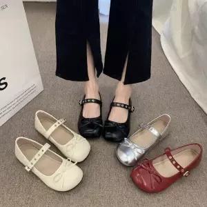 [하프클럽/] 리본포인트 고급 라인 플랫슈즈 단화 0298