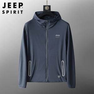 JEEP SPIRIT 남성 여름 경량 후드 집업 자외선 차단 재킷
