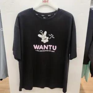 HC22 5부 키링 일러스트티 여아 여름용 블랙 5부 박스핏 일러스트 티셔츠 25M54