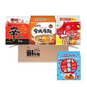 올따옴) 멀티라면 1개씩 농심 신라면+안성탕면+진라면+배홍동비빔면
