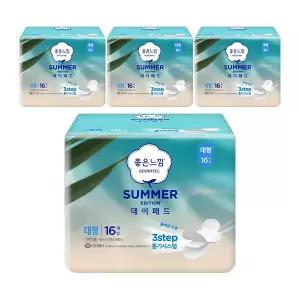 좋은느낌 썸머 데이패드 날개형, 대형, 16매, 4개