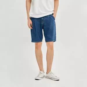 남) 난스판 핀턱 디테일 바이오스톤 워싱 4부_AM2DL4321-DB