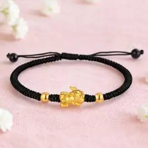 비휴 소원 끈 재물 팔찌 행운 액막이 사업 불교 소망 염원 상승 운 금 복 염주 호안석 24k 18k