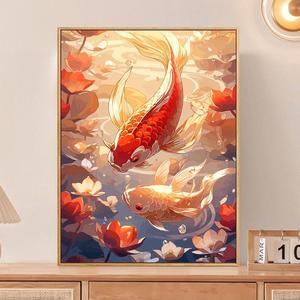 잉어 diy명화그리기 캔버스 명화그리기 페인트  대형 취미 그림 세트