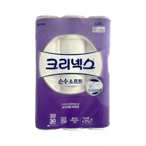 크리넥스 순수소프트 화장지 3겹 30m 30롤 1팩