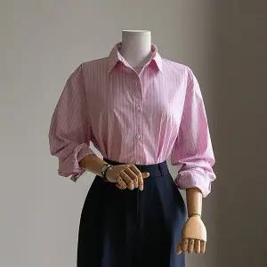 (안나앤플러스) A. 포니 스트라이프 셔츠[셔츠C0726H01] 빅사이즈