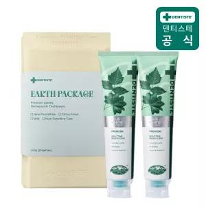 덴티스테 치약 어스패키지 선물세트 플러스화이트 프로 200g 2개입 친환경 포장