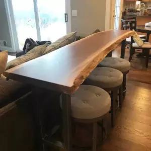 원목 바테이블 카페 아일랜드 식탁 우드슬랩 베란다