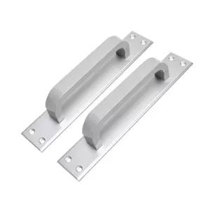 두일 마루보 판손잡이 실버 P128 2개 베란다 샷시 미닫이 건축 중문 업소용 현관 문고리 출입문