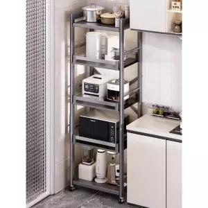 주방 밥솥 레일 4단 5단 선반 수납장 렌지대 슬라이딩 오븐 3단 30 85