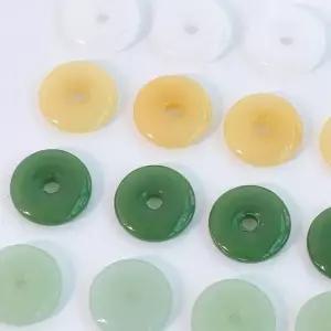 옥 원형 도넛 아크릴 비즈 전통 키링 만들기 공예 재료 구슬 구멍 큰 악세사리 부자재 원석