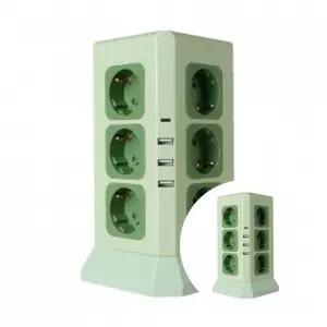 가정용 USB C타입 A타입 타워형 멀티 콘센트 올리브 12구 충전기 블루투스 스피커 무선이어폰 전원 연결용