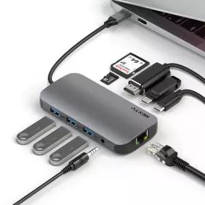 [NEXT] 도크존 10in1 8K HDMI2.1 PD 100W USB C타입 멀티허브 NEXT-2297TCH