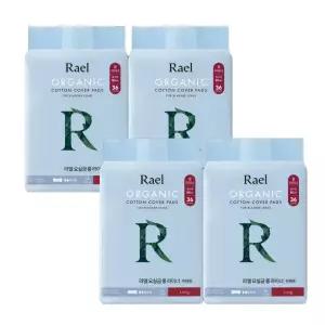 라엘 유기농 생리대 순면커버 요실금 롱 라이너 36개입 4팩