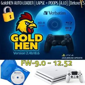 PS4 탈옥용 블루레이 디스크-올인원 버바팀-BD-R 25GB (FW 9.0-12.52) GoldHEN_AUTO-LOADER_Deluxe_1.5