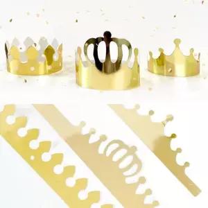 골드 종이 왕관 머리띠 10개입 파티소품 단체미술 초딩용 공작놀이 노인학교 수업재료