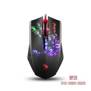 A4Tech Bloody A60 유선 마우스 6200DPI 8개 프로그래밍 가능 키 PMW3327 RGB 낮은 대기 시간 맞춤형 광학