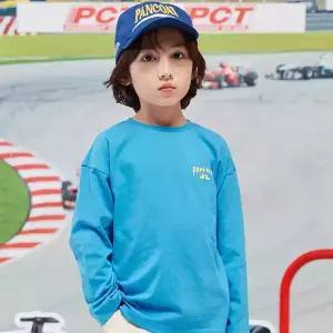 [팬콧키즈] 컬러레터링 오버핏 롱슬리브(BLUE)