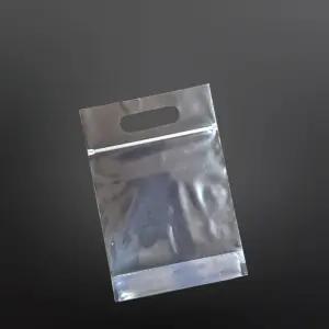 투명 지퍼스탠드 펀칭손잡이 25X30cm+6cm 밑8cm 50매 지퍼팩 쇼핑봉투 비닐백