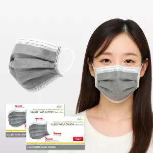 100매 일회용 활성탄 부직포마스크 차콜 그레이 4중필터 위생마스크 대형 성인용 숨쉬기편한