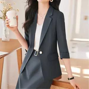 아멜리 여성 정장 자켓 스커트 세트 슬림핏 오피스