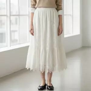 루헤 플라워 레이스 롱스커트_RF1SK003