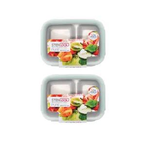 스텐락 국산 스텐밀폐용기 나눔용기 퓨어 멀티직사각 1호 300ml 2P세트