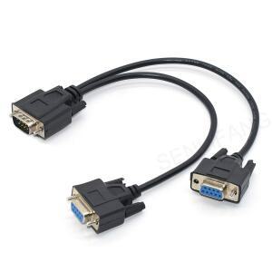 스플리터 직결형 COM 2 in 1 DB9 9핀 RS232 데이터 케이블 (수-암) 금전등록기 POS 디스플레이 시리얼