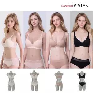 [비비안] 로즈버드 노와이어 데일리 베이직 여성속옷 브라팬티세트 8종 4+4