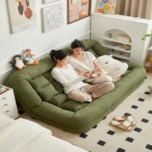 2인용 집순이 요람 소파 그린 침대 쿠션 등받이 접이식