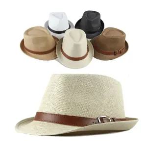 남성 중년 페도라 여름철 패션 벨트 포인트 밀짚 시원한 신사모자 카페모자 버킷햇 남자