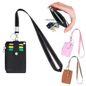 남녀공용 카드홀더 지갑 슬롯 걸이 로프 단색 5 장
