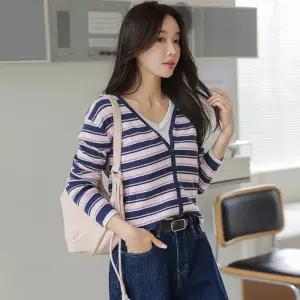 [시크폭스] 몰데일 단가라 골지니트 가디건_61CA2214