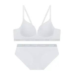 ELLE INNERWEAR 에어로쿨 컴포트핏 노와이어 브라 팬티 세트 - 화이트 2100058