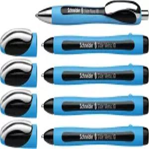 슈나이더 슬라이더 메모 XB 레이브 엑스트라 브로드 볼펜 1.4mm 4 1 구색 연한 파란색 검은색 잉크