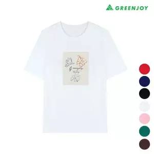 [아웃도어스/그린조이]여성 솔리드 반팔 라운드티셔츠