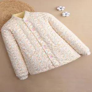 꽃무니 자켓 꽃무늬 퀼팅 겨울 가을 봄 따듯한 간절기 점퍼 여성 시골 누빔 재킷