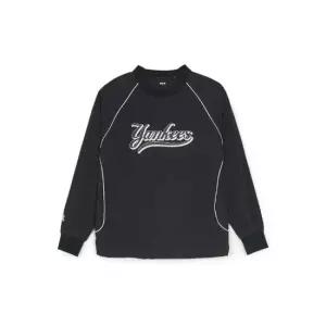 M MLB긴팔티 GQC 3AMTV0851-50BKS 바시티 컬시브 레터링 우븐 맨투맨 뉴욕양키스