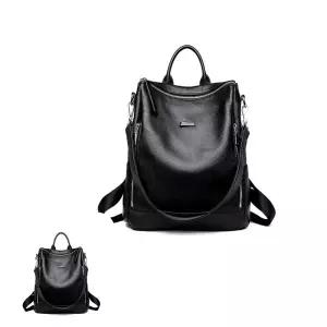 뮤 패리스 백팩 여행용 수납 겸용 숄더백 블랙 기본 천연소가죽 대용량가방