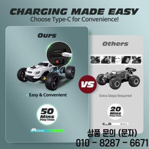 성인&아동용 고속 RC카 20 KM/H 무선 조종 자동차 장난감 오프로드 버기 (라이트 포함) 2.4GHz 레이싱카 50