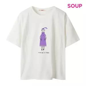 [롯데백화점]SOUP 큐티 프린팅 라운드넥 반팔 티셔츠 S64TS06