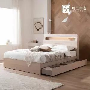 [베드리움] NEW 스마트메이트 편백 LED 수납침대(SS)+릴렉서 유로탑(M.S)