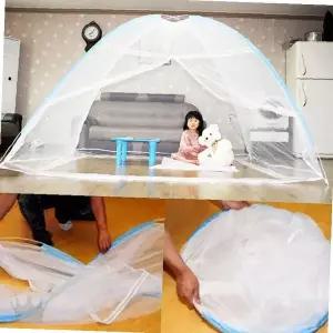 실내 침실 원형 돔 구조 벌레 차단 방충망 간편 설치 접이식 보관 가능 통풍