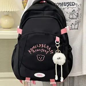 초중고생 곰도리 책가방 입학 선물 캐주얼 가벼운 키즈백팩 남여공용+키링인형