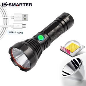 고출력 조명 하이킹 손전등, SST 40 LED 서치라이트, 전술 USB 충전식 캠핑