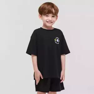 [팬콧키즈] 스템핑 에센셜 오버핏 상하복(BLACK)